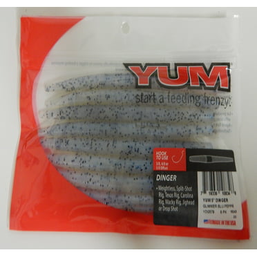 Yum 5 Inch Dinger Soft Plastic Fishing Worm Junebug 8//Pack YDG504